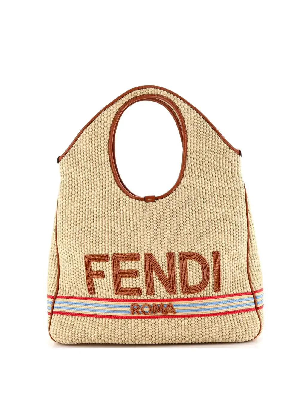 Fendi Logo Hobo Embroidered Raffia #335392F80B